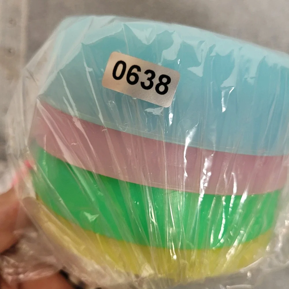 Tupperware Vintage Pastel Snack Bowls Set‎ of 4 Pink Blue Yellow Green 1286-29